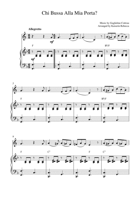 Chi Bussa Alla Mia Porta? (arr. Kaiserin Rebecca)