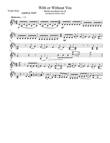 With Or Without You (arr. Sherry Lewis)