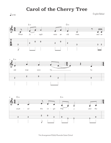 Carol of the Cherry Tree (arr. Riverside Guitar School)