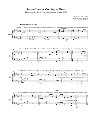 Santa Claus Is Comin' To Town (arr. Charles Beale)