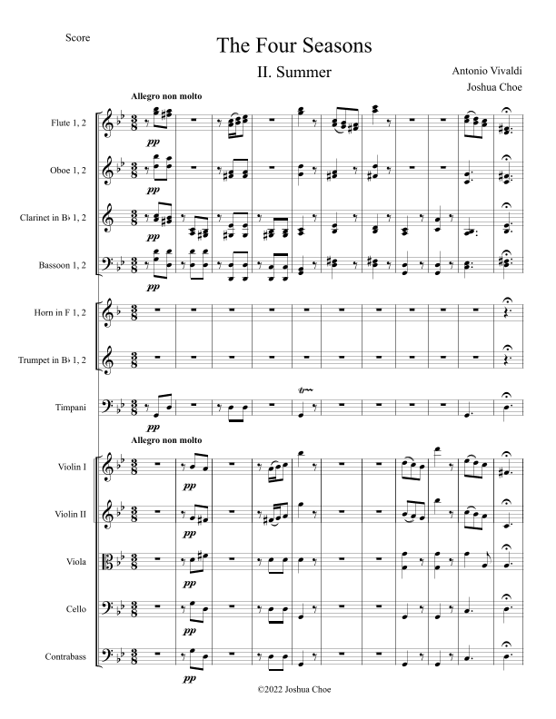 The Four Seasons: Summer (arr. Joshua Choe)