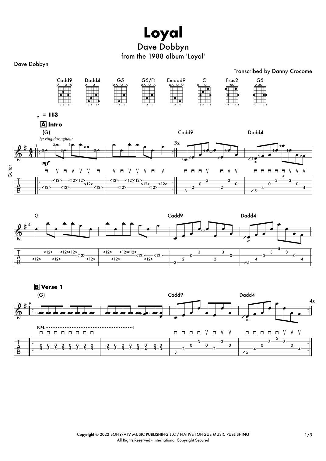 Loyal (arr. Danny Crocome)