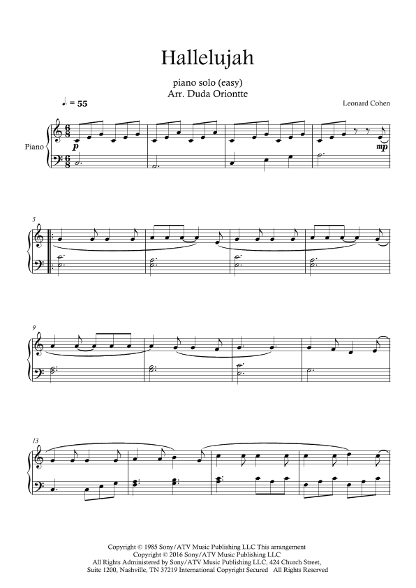 Hallelujah (arr. Duda Oriontte)