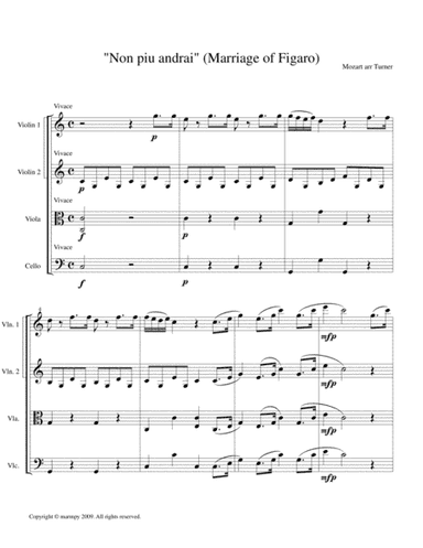 Non Piu Andrai from the Marriage of Figaro (arranged for String Quartet) (arr. Marmpy)