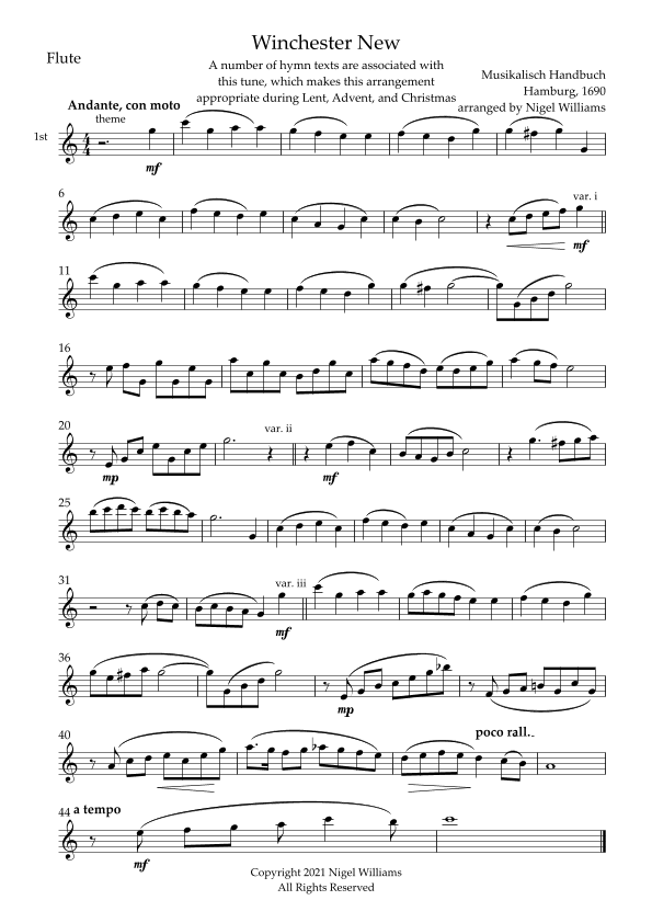 Winchester New (arr. Nigel Williams)