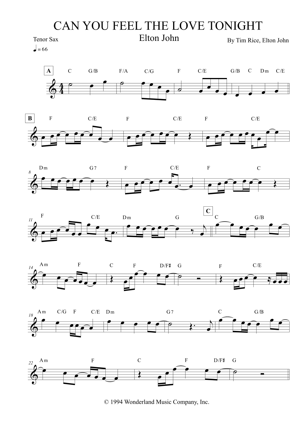 Can You Feel The Love Tonight (arr. Leo Silva)