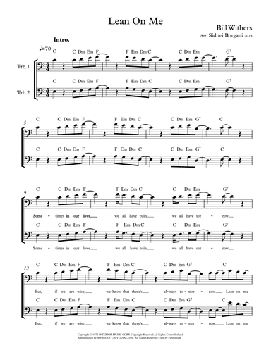 Lean On Me (arr. Sidnei Borgani)