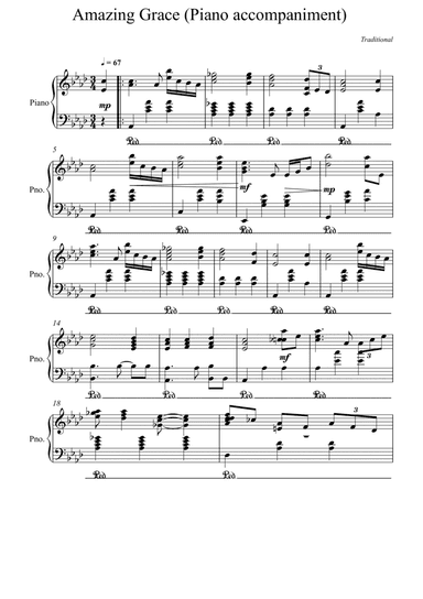 Amazing_Grace_Piano accompaniment - Ab Major (arr. Albert van Niasky)