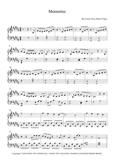 Memories (arr. Lydia Wills)