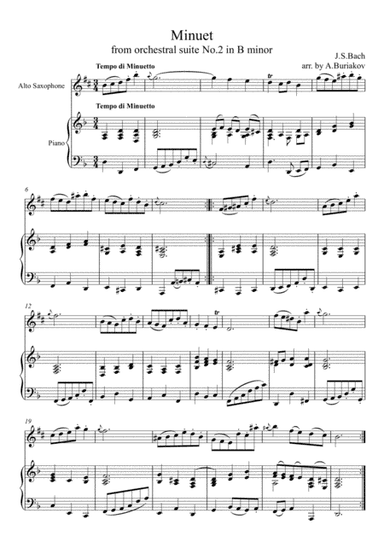 Minuet and Scherzo from orchestral suite No.2 in B minor (arr. A.Buriakov)