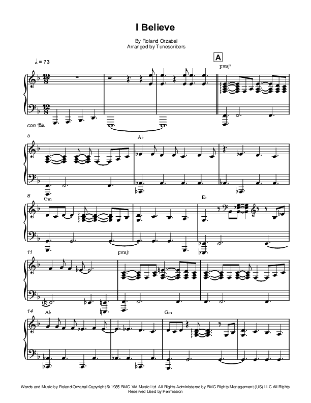 I Believe (arr. Tunescribers)