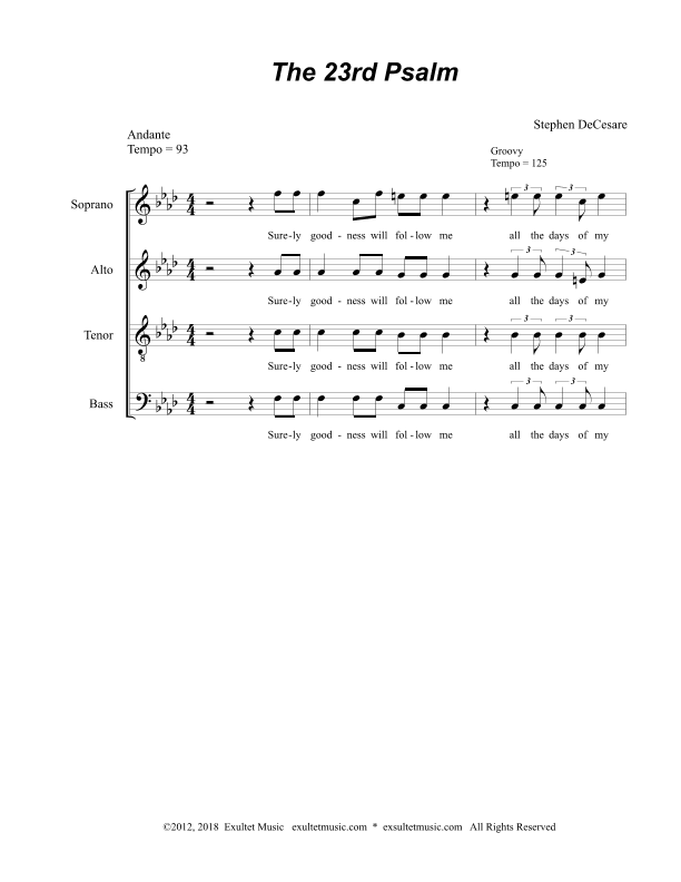 The 23rd Psalm (SATB - Alternate Version)