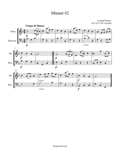 Minuet #2 (arr. Nick Lacanski)
