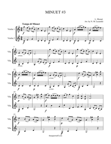 Minuet #3 (arr. Nick Lacanski)