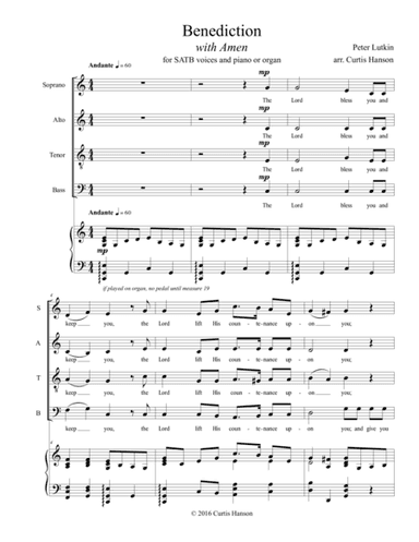 Benediction (SATB) (arr. Curtis Hanson)
