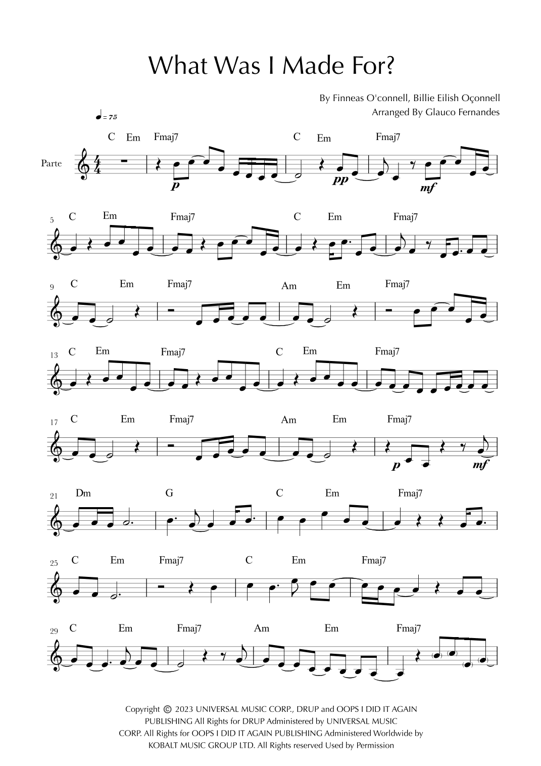 What Was I Made For? (arr. Glauco Fernandes)