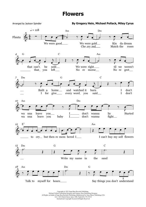 Flowers (arr. Jackson Spindler)