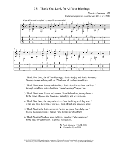 351 Thank You, Lord (arr. John Stewart 2014, rev. 2020)