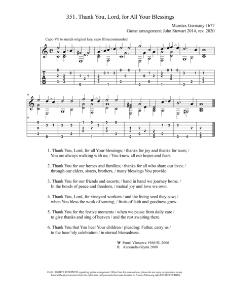351 Thank You, Lord (arr. John Stewart 2014, rev. 2020)