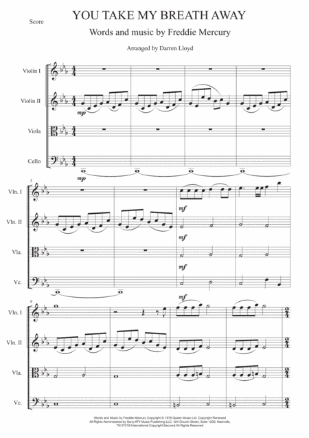 You Take My Breath Away (arr. Darren Lloyd)