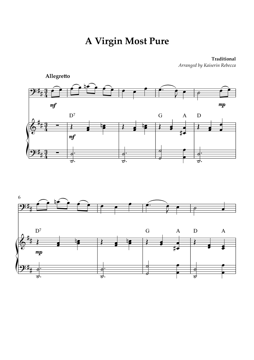 A Virgin Most Pure (arr. Kaiserin Rebecca)