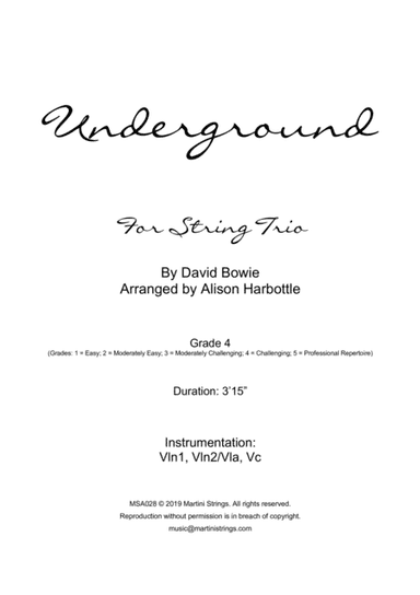 Underground (arr. Alison Harbottle)