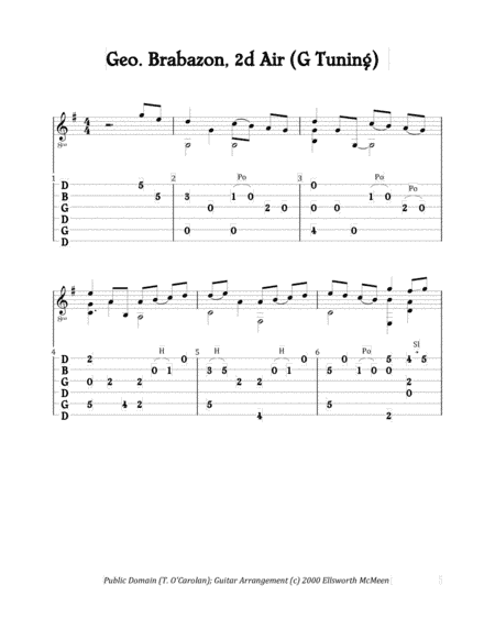 George Brabazon, 2d Air (For Fingerstyle Guitar in G Tuning) (arr. Ellsworth McMeen)