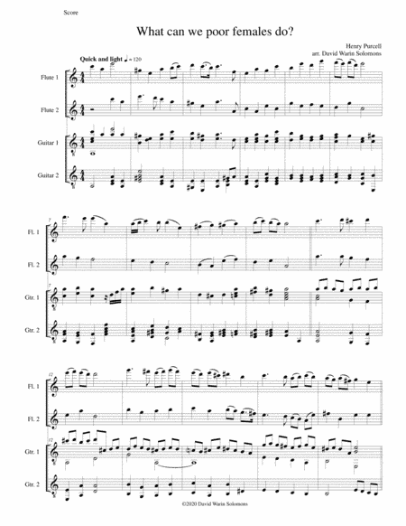 What can we poor females do, for 2 flutes and 2 guitars (arr. David Warin Solomons)