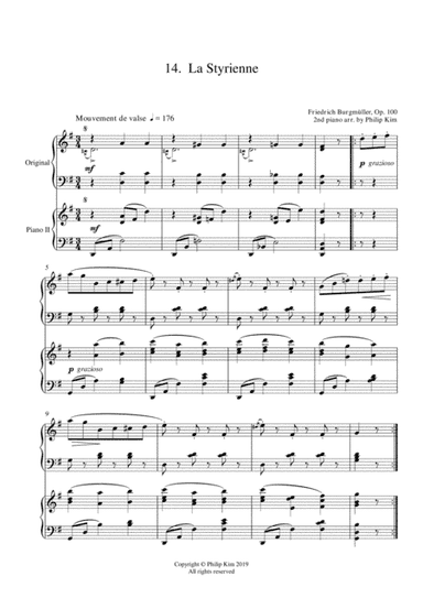 14. La Styrienne 25 Progressive Studies Opus 100 for 2 pianos Friedrich Burgmüller (arr. Philip Kim)