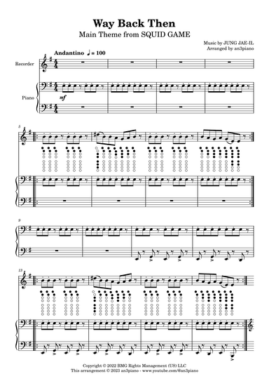 Way Back Then (arr. an3ss piano)