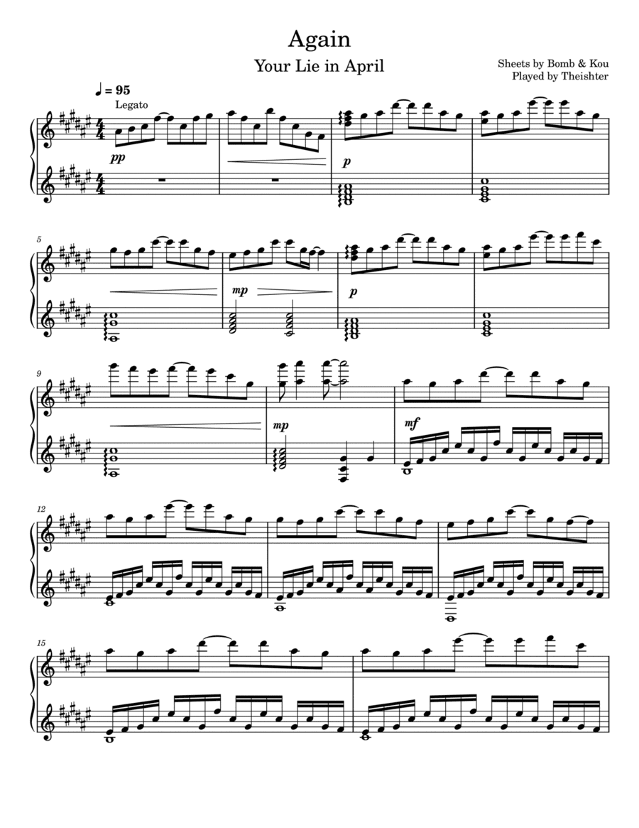 Again From Your Lie In April (arr. Yap Wenn Xuan)
