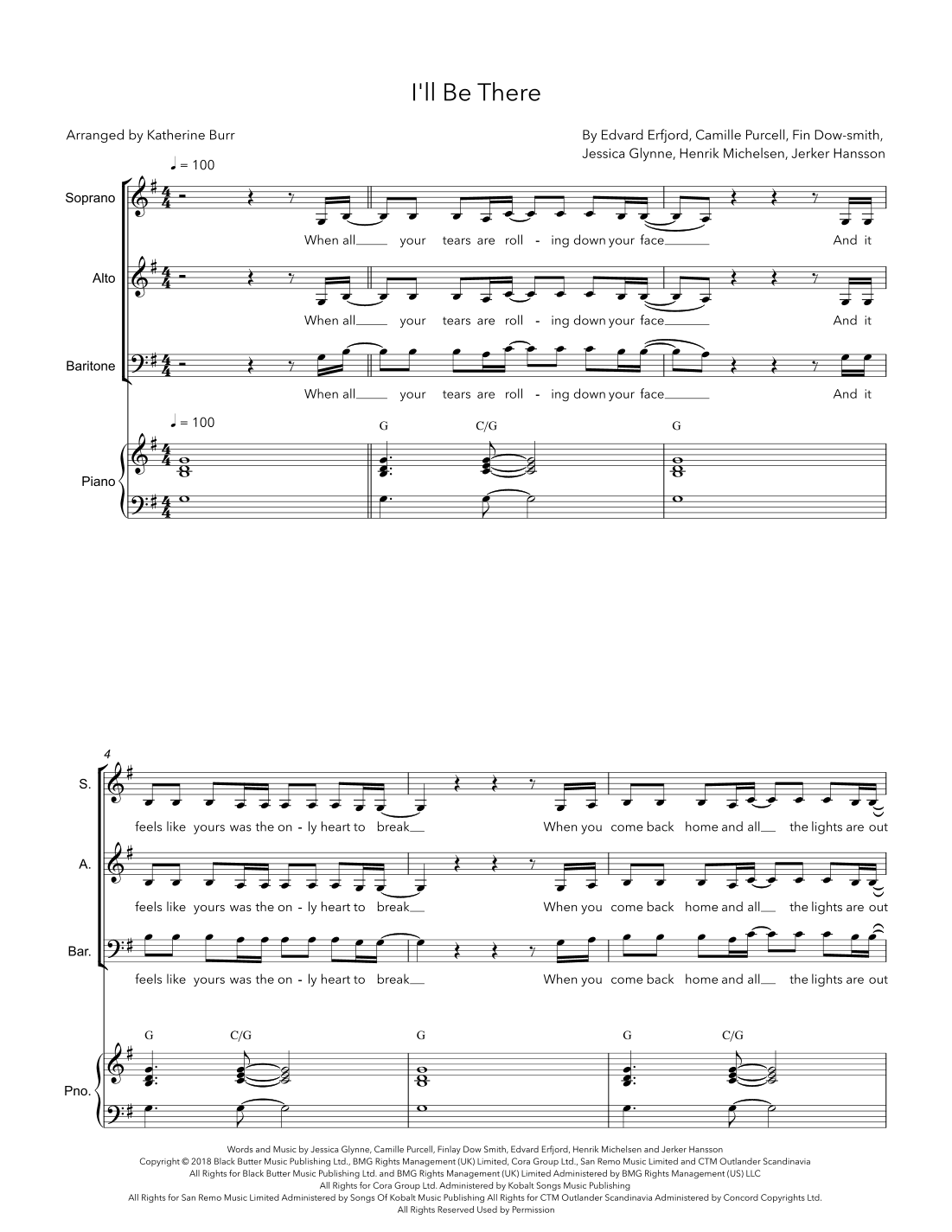 I'll Be There (arr. Katherine Burr)