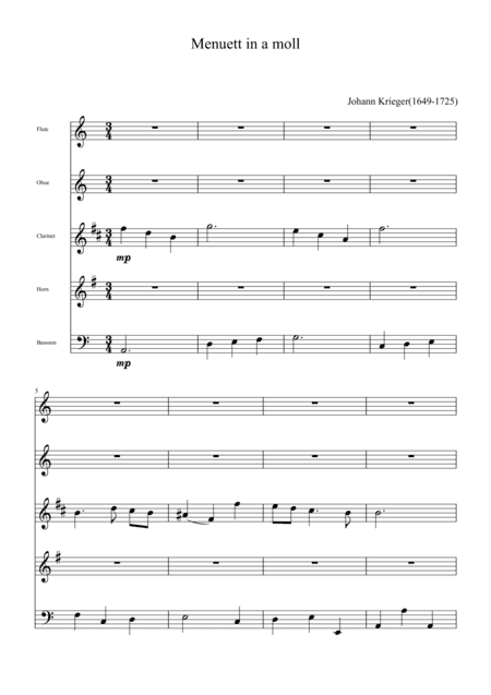 Menuett in A minor (arr. Akemi Hirano)