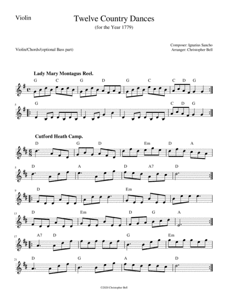 Ignatius Sancho - Twelve Country Dances (arr. Christopher Bell)