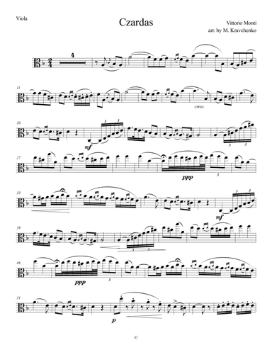 Vittorio Monti - Czardas for Viola and Piano (arr. Maksym Kravchenko)