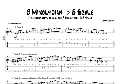 B Mixolydian b6 Scale (4 Ways to Play)