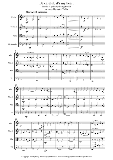 Be Careful, It's My Heart (arr. Alex Tinlin)