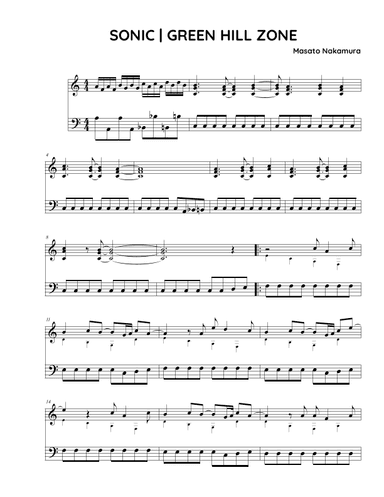 Up On The Green Hill From Sonic The Hedgehog Green Hill Zone (arr. Fake book Guy)