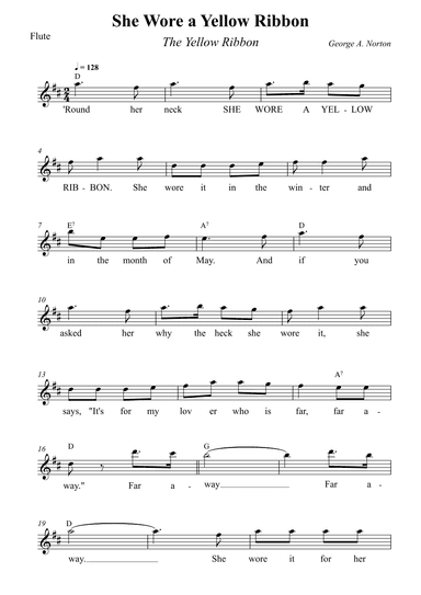 She Wore a Yellow Ribbon (arr. Wesley S. SIlva)