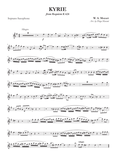 Kyrie from Requiem K. 626 for Saxophone Quartet (arr. Diego Marani)