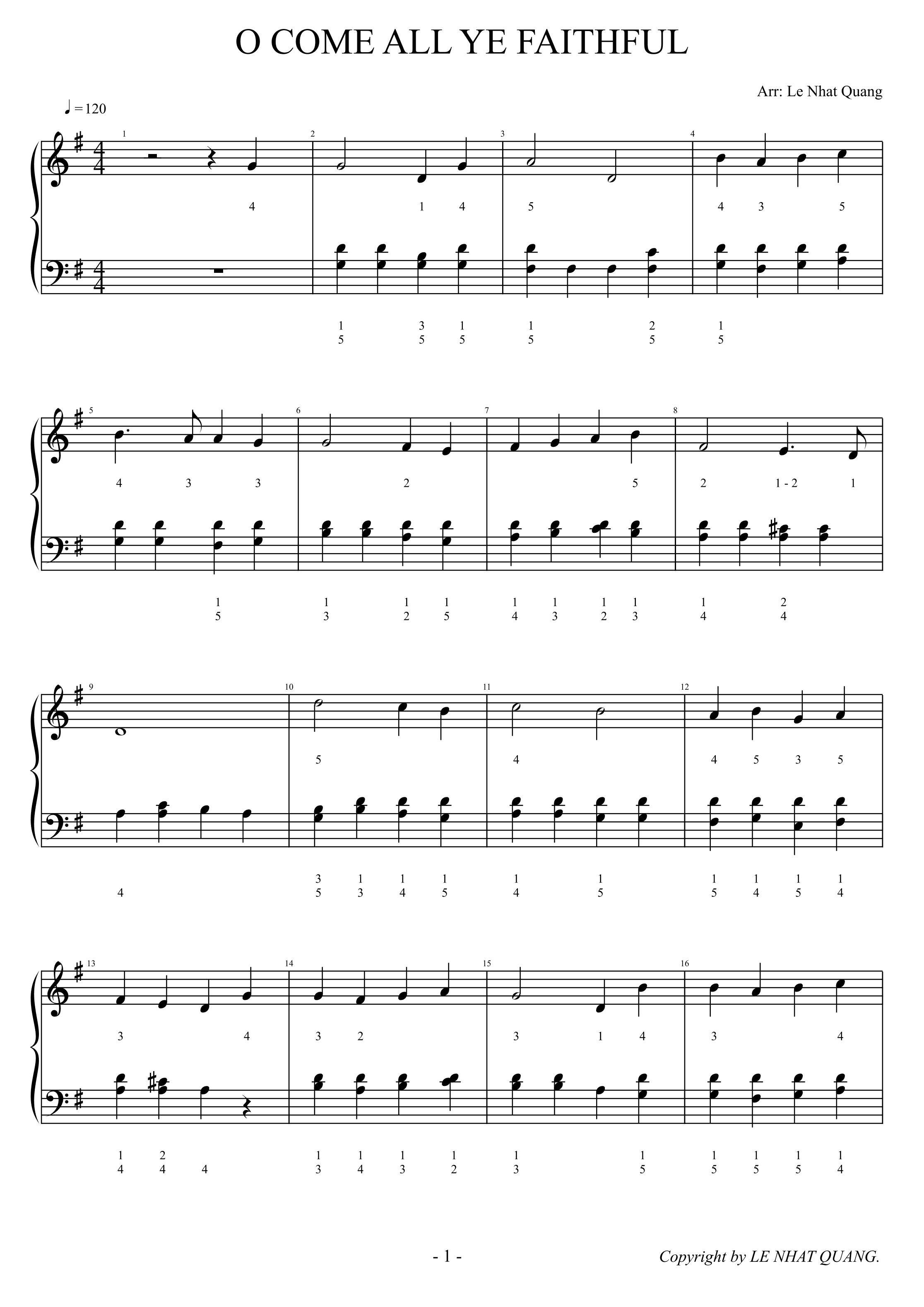 O COME ALL YE FAITHFUL (arr. Le Nhat Quang)