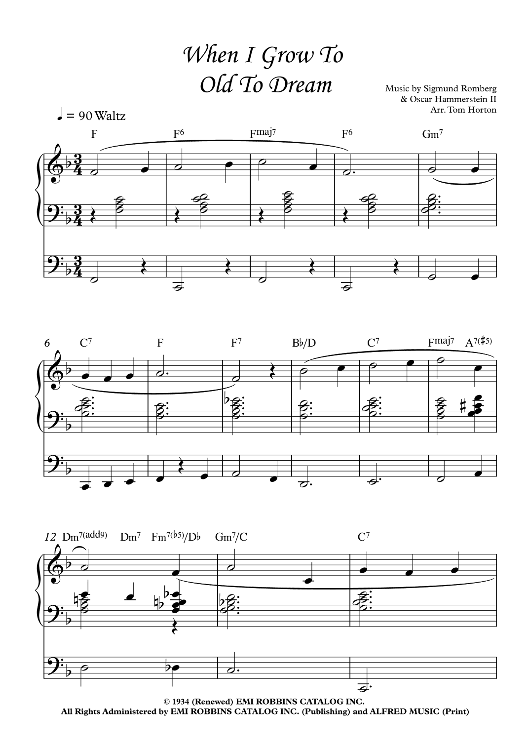 When I Grow Too Old To Dream (arr. Tom Horton)
