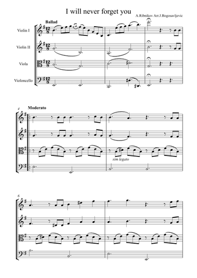 I will never forget you (arr. Jovan Bogosavljević)
