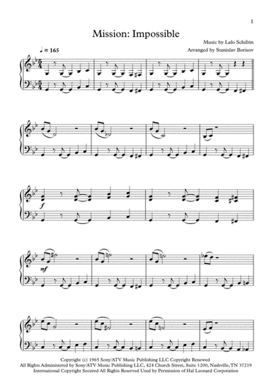Mission: Impossible Theme  from the Paramount Television Series MISSION: IMPOSSIBLE (arr. Stanislav Borisov)
