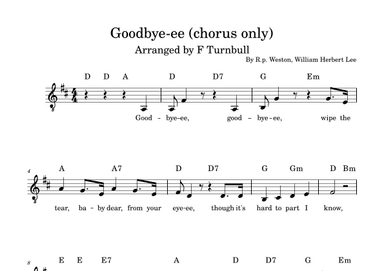 Goodbye-ee (arr. F Turnbull)