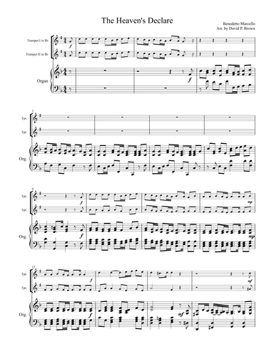 The Heaven's Declare for Two Trumpets and Organ (arr. David P. Brown)