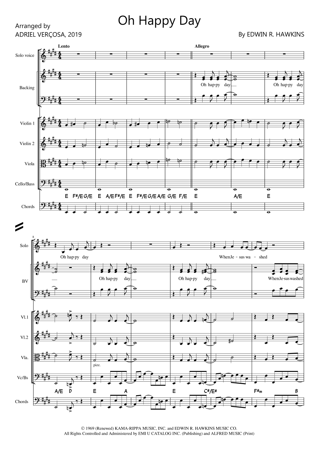 Oh Happy Day (arr. Adriel Verçosa)