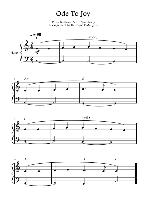Ode To Joy (arr. Henrique F Mangoni)