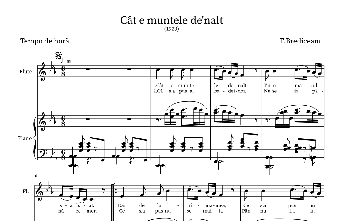 Cât e muntele de'nalt (arr. Klaya)
