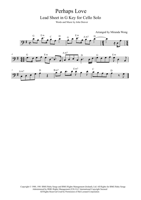 Perhaps Love (arr. Miranda Wong)